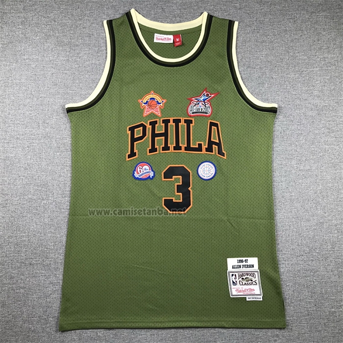 Camiseta Philadelphia 76ers Allen Iverson #3 Mitchell & Ness 1996-97 Verde